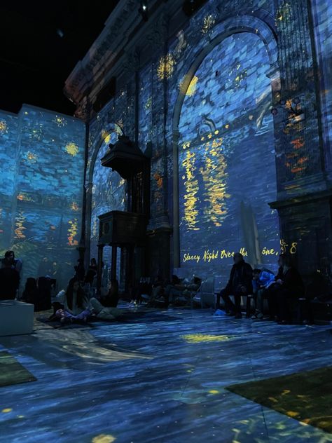 Van Gogh Immersive Experience, Jay Core, Loving Vincent, Van Gogh Exhibition, Luxury Restaurant, Magnum Opus, Van Gogh Art, Aesthetic Blue, Night Art