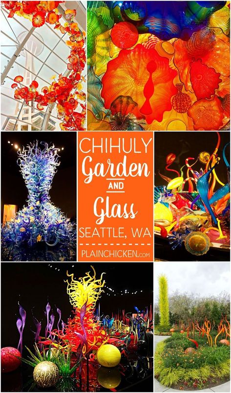 Chihuly Garden and Glass - Seattle, WA - do NOT miss this on your trip to Seattle. The most AMAZING art exhibit I've ever seen. The photographs don't do it justice. I could have spent the entire day here. Chihuly Garden, Glass Art Design, Plain Chicken, Dale Chihuly, Wine Glass Art, Glass Art Projects, Washington Usa, Art Exhibit, Glass Sculptures