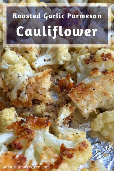 Roasted Garlic Parmesan Cauliflower Recipe #healthy #ovenbaked #lowcarb #cheese Garlic Parmesan Cauliflower, Parmesan Roasted Cauliflower, Parmesan Cauliflower, Roasted Cauliflower Recipes, Cooking Chicken, Cauliflower Recipe, Crock Pot Recipes, Keto Side Dishes, Recipe Healthy