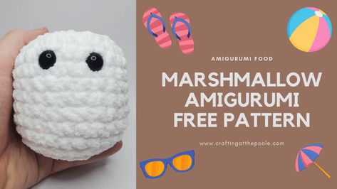 Crochet Marshmallow Pattern, Marshmallow Crochet Pattern, Marshmallow Amigurumi, Crochet Marshmallow, Amigurumi Plushies, Easy Beginner Crochet Patterns, Cute Marshmallows, Single Crochet Decrease, Crochet Plushie