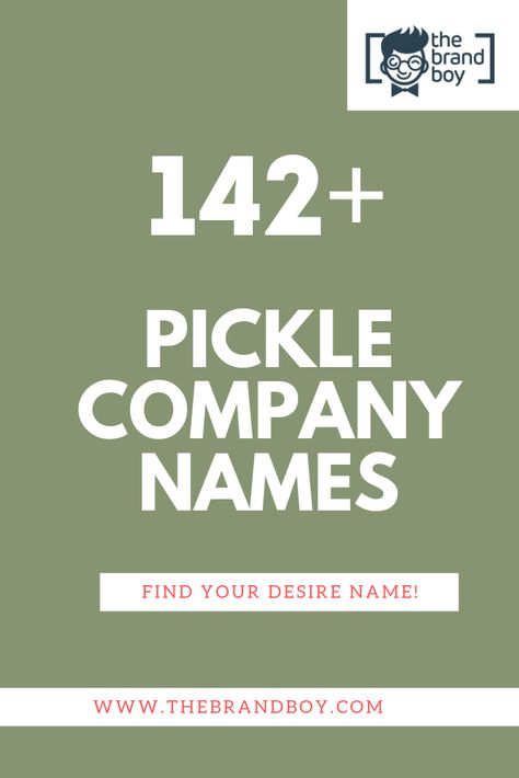 Here are the list of Catchy Pickle Company Names idea: Salad Names, Pickle Brands, Catchy Business Name Ideas, Names Generator, Pickle Vodka, Vodka Mixes, Vinegar Cucumbers, Celery Recipes, Lemon Pickle