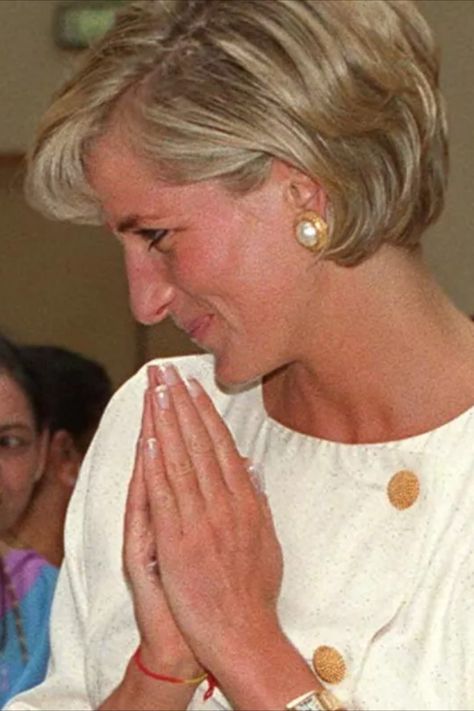 Princess Diana’s iconic ‘frosted’ pearl manicure is the perfect winter nail colour, with celebs like Victoria Beckham and Selena Gomez already spotted wearing the shade Pearl Manicure, Princess Diana Jewelry, John Spencer, Social Justice Warrior, Cartier Tank Francaise, Tank Watch, Nail Colour, Moving To California, Cartier Tank