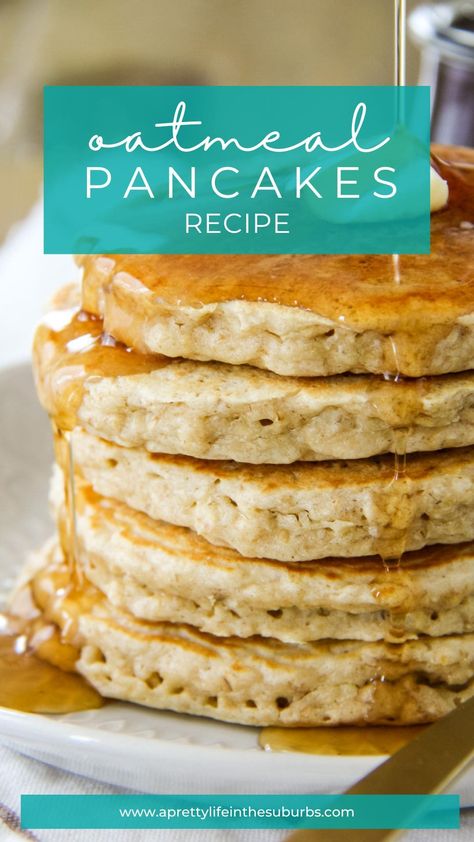 Oatmeal Pancakes Easy, Oatmeal Pancakes Healthy, Quick Oatmeal, Oatmeal Pancakes Recipe, Yummy Pancake Recipe, Delicious Oatmeal, Healthy Pancake Recipes, Favorite Breakfast Recipes, Easy Oatmeal