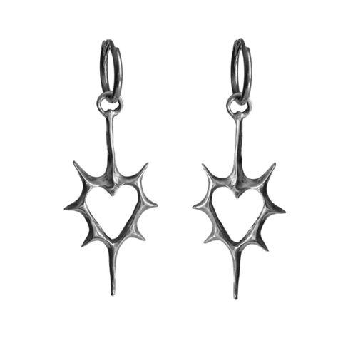 PRICES MAY VARY. Make a statement with these Thorn Heart drop earrings, featuring a and fashionable style that will catch everyone's attention. Perfect for those who want to showcase their individuality and personal style. Crafted with Stainless Steel material, these earrings are and resistant to fading, ensuring long lasting beauty. The fine polishing and electroplating process ensures a glossy finish and a luxurious feel. Designed for both men and women who appreciate edgy fashion. Suitable fo Unique Dangle Earrings, Earrings Gothic, Punk Earrings, Hoop Earrings Style, Heart Hoop Earrings, Costume Jewelry Earrings, Heart Dangle Earrings, Gongs, Heart Drop Earrings