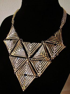 Fabulous Modern Vintage Jewelry: Triangle Egyptian Gold Black Metal Necklace MYR44 Egyptian Jewelry Modern, Black Metal Necklace, Egyptian Accessories, Egyptian Gold, Egyptian Fashion, Egyptian Style, Egyptian Jewelry, Modern Accessories, Metal Necklace