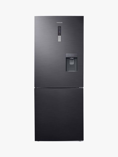 Black Fridge Kitchen, Aesthetic Kitchen Design, Fridge In Kitchen, Luxury Refrigerator, Clocks Aesthetic, Samsung Fridge Freezer, Single Door Fridge, Fridge Sizes, Black Fridges