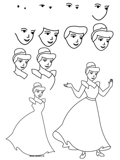 How To Draw Cartoon Eyes And Face Cinderella Drawing, Easy Pencil Drawings, Friends Drawing, Easy Disney Drawings, Couple Drawing, Cartoon Eyes, Disney Princess Drawings, Princess Drawings, Easy Drawings For Kids