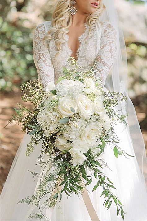 Collect one gorgeous bouquet idea onto your bridal board.#weddingflowers #elegantwedding #floralinspo Huge Bridal Bouquet, Ethereal Wedding Bouquet, Gorgeous Bouquet, Winter Wedding Bouquet, Ethereal Wedding, Wedding Arrangements, Fairy Tale Wedding, Ethereal Beauty, Timeless Wedding