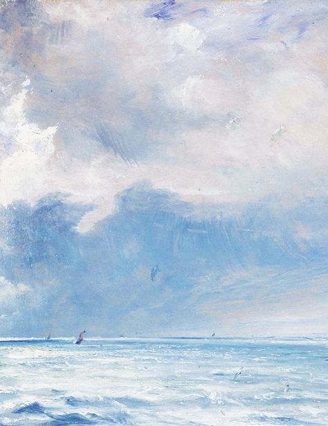 The Sea Near Brighton,  John Constable 1826 Ceiling Mural, Sea Paintings, John Constable, Cloudy Skies, William Turner, Amazing Artwork, Sea Painting, Art Appreciation, Cloudy Day