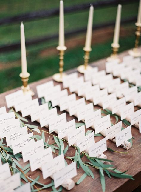 Blush and Gold Alfresco Wedding. Photography: Michael And Carina Photography - www.michaelandcarina.com Olive Branch Wedding, Alfresco Wedding, Wedding Candles Table, Card Table Wedding, Pennsylvania Wedding, Table Place Cards, Seating Chart Wedding, Wedding Places, Wedding Seating