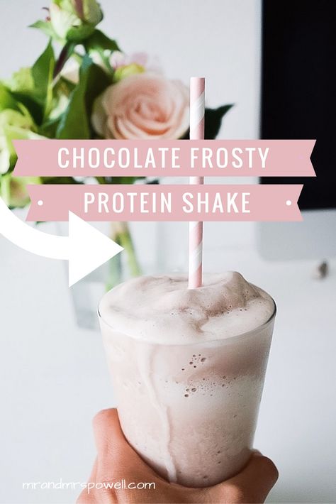 The perfect healthy treat! --Chocolate Frosty Protein Shake Frosty Protein Shake, Garlic Baked Shrimp, Wendy's Frosty, Wendys Frosty, Chocolate Frosty, Protein Chocolate, Premier Protein, Baked Shrimp, Sister Photos