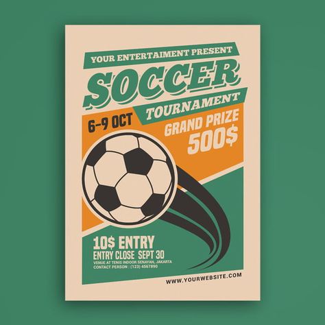 Membership Drive Poster, Football Vintage Poster, Fifa Tournament Poster, Vintage Soccer Poster, Sports Tournament Poster, Retro Sports Poster, Sports Club Poster, Game Poster Design, Sports Day Poster