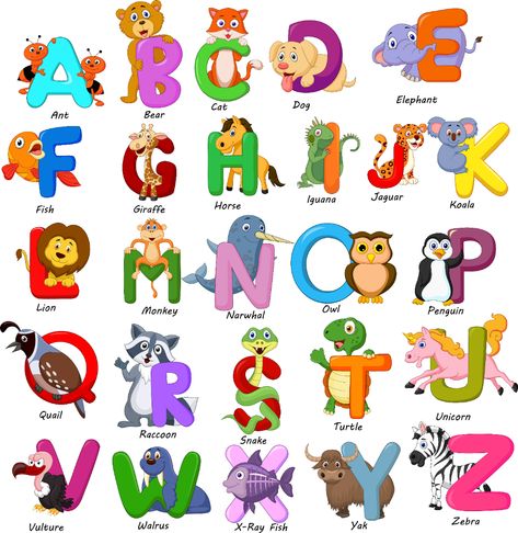 V Alphabet, Animals Alphabet, خريطة ذهنية, Dog Character, Learning Phonics, American Flag Wood, Owl Cartoon, School Education, Animal Alphabet