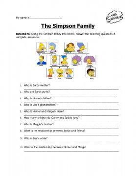 Simpson Family, The Simpson, Family Relationships, Family Tree, Download File, Teaching Resources, Vocabulary, Word Search Puzzle