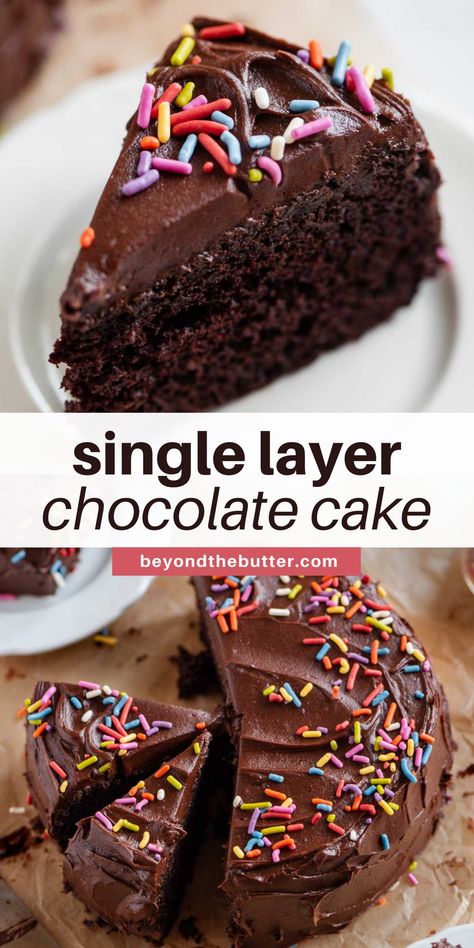 Single Layer Chocolate Cake, Milk Chocolate Frosting Recipe, Small Chocolate Cake, Layer Chocolate Cake, Milk Chocolate Frosting, Mini Chocolate Cake, Bday Stuff, Small Batch Baking, Cocoa Cake