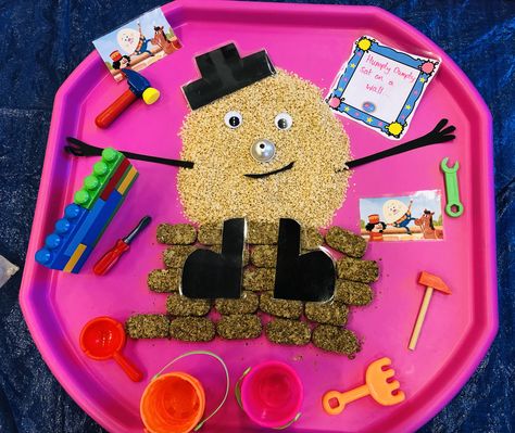 Early Years Nursery Rhyme Activities, Nursery Rhyme Sensory Activities, Humpty Dumpty Sensory Bin, Nursery Rhyme Messy Play, Nursery Rhymes Messy Play, Fairytale Tuff Tray Ideas, Nursery Rhyme Week Activities, Nursery Rhyme Activities For Toddlers, Nursery Rhymes Activities For Babies