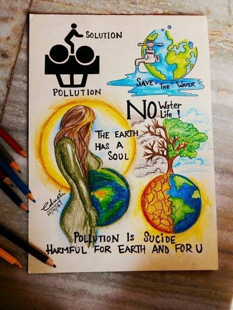 Save Environment Poster Drawing, Save Environment Posters, Posters Drawing, Save Water Drawing, Save Earth Drawing, Word Art Drawings, Save Water Poster Drawing, Save Water Poster, Earth Day Drawing