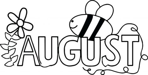 August Coloring Pages, Bee Coloring, August Colors, Beautiful Beach Scenes, Beach Coloring Pages, Summer August, Bee Coloring Pages, Hello August, Summer Coloring Pages