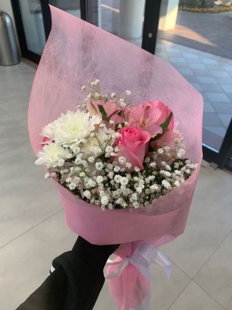 Small Pink Bouquet, Bouquet Girlfriend, Pretty Flower Bouquet, Roses Flowers Bouquet, Daffodil Bouquet, Roses Bouquet Gift, Photo Bouquet, Pink Flower Bouquet, Birthday Flowers Bouquet