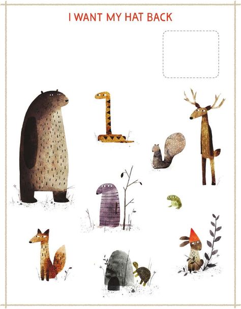 Jon Klassen Book Activity Kit | Leisure I Want My Hat Back, Jon Klassen, Picture Books Illustration, Drawing Activities, Activity Kits, Book Projects, Literacy Activities, Kids' Book, Crossword Puzzle