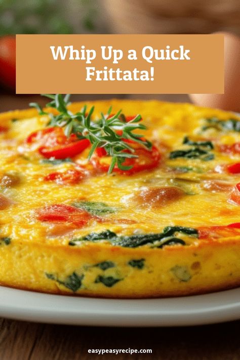 Close-up of a freshly made frittata with visible eggs, cheese, and vegetables on a white plate. Vegetable Frittata Recipes Healthy, Simple Frittata Recipes, Egg Meal Ideas, Struggle Meals Recipes, Egg Dinners, Egg Dinner Recipes, Simple Frittata, Egg Frittata Recipes, Fritata Recipe