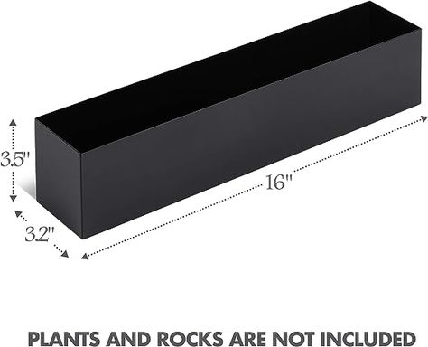 Amazon.com: DR&Co Modern White Rectangle Planter Box | 16" Metal Planter Perfect as a Succulent Planter | Narrow Planter Box for Table or Window Sill Planters Indoor | Rectangular Stainless Steel Long Planter : Patio, Lawn & Garden Rectangular Planter Box Ideas, Window Planter Box, Metal Window Boxes, Rectangular Planter Box, Long Planter, Window Planter, Planters Indoor, Rectangle Planters, Window Planters