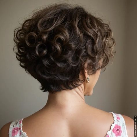 40 Timeless Curly Hairstyles Over 60 Curly Hair Stacked Bob, Short Scrunched Hairstyles, Short Curly Hairstyle Women Over 50, Wedge Haircut Curly Hair, Shortcuts Hairstyle, Wavy Pixie Cut Round Face, Short Curly Gray Hair Over 50, Medium Short Curly Hair, Short Hairstyles For Boys