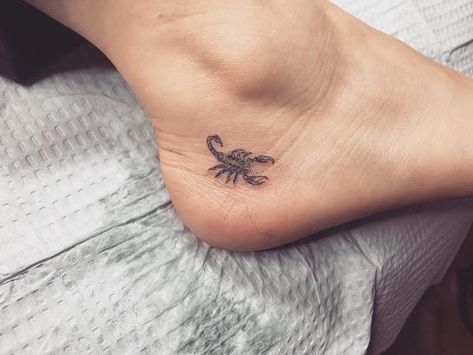 Scorpio Zodiac Tattoos, Tattoo Ankle, Scorpio Tattoo, Foot Tattoos For Women, Small Tattoos With Meaning, Mini Tattoo, Scorpion Tattoo, Zodiac Tattoos, Pattern Tattoo