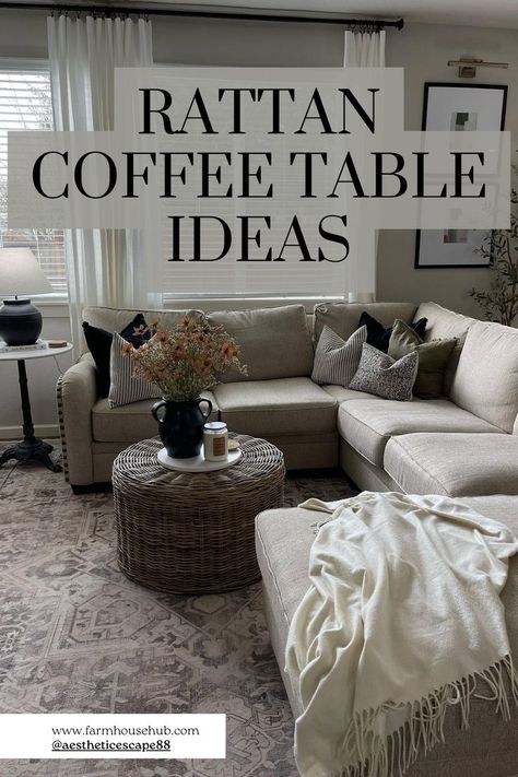 Rattan Coffee Table Ideas Rattan Trunk Coffee Table, Rattan Tray Decor Coffee Tables, Living Room Wicker, Boho Coffee Table, Glam Coffee Table, Coffee Table Ideas, Wicker Coffee Table, Coffee Table Trunk, Rattan Coffee Table