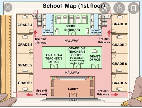 School Map Design, Minecraft School Layout, School Map Layout, Bloxburg School Layouts 2 Story, School Layout Plan, School Layout Plan Bloxburg, Bloxburg School Layouts, School Building Plans, Bloxburg School