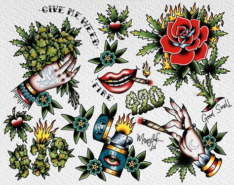 Desain Tattoo, Traditional Tattoo Illustration, Traditional Tattoo Flash Sheets, Traditional Tattoo Drawings, Traditional Tattoo Flash Art, Sak Yant Tattoo, Graffiti Tattoo, Easy Perler Beads Ideas, Traditional Flash