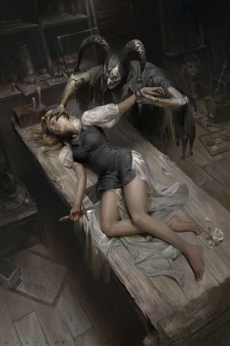 ArtStation - Toy, 晓烽 李 Witch Story Ideas, Vampire Character Art, Demon Illustration, Horror Inspiration, Couple Reference, Creepy Paintings, Bayou Country, Mafia Game, Vampire Illustration