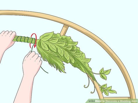 How to Decorate a Wedding Arch (with Pictures) - wikiHow Trellis Wedding Arch, Decorate A Wedding Arch, Diy Wedding Arch Flowers, Wedding Arch Greenery, Simple Wedding Arch, Wedding Trellis, White Wedding Arch, Arbor Decor, Diy Wedding Arch