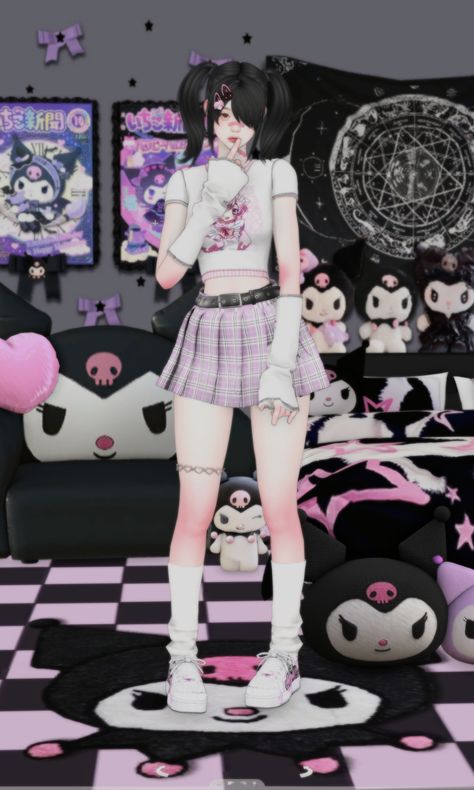 Sims 4 Imvu Cc, Sims 4 Cc Clothes Kuromi, My Melody Sims 4 Cc, The Sims 4 Kawaii Cc, Cas Rooms Sims 4, Sims 4 Kuromi Cc, Cas Background Sims 4 Cc Y2k, Sims 4 Anime Figures Cc, Sims 4 Cas Background Hello Kitty