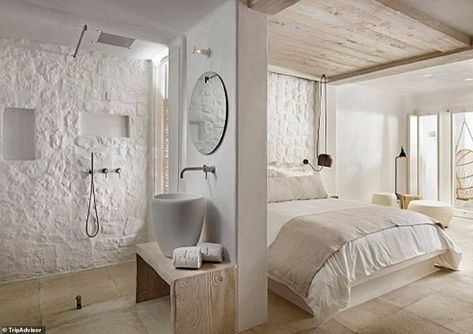 Ornos Mykonos, Boutique Hotel Bedroom, Boutique Hotels Interiors, Hotel Style Bedroom, Mini Loft, Interior Design Minimalist, Hotel Lounge, Hotel Room Design, Hotel Interior Design