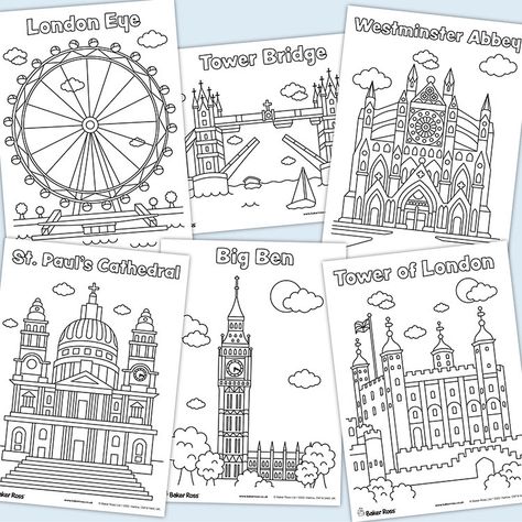 England Preschool Theme, London Coloring Pages, London Activities For Kids, England Activities For Kids, London Crafts For Kids, Read And Color, History Printables, London Activities, London Tourist