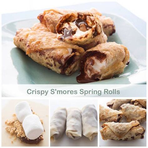 Fried Dessert, No Egg Desserts, Smart School House, Smore Recipes, Smart School, Egg Roll Recipes, Egg Roll, School House, Yummy Sweets