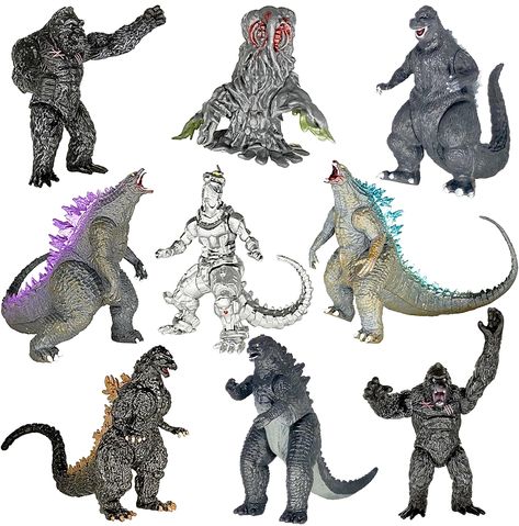 PRICES MAY VARY. Manufactured in 2023: Brand New Set of 9 Godzilla Figures Toys High Quality and Details: Cake Toppers 【Height & Length】2-3.6 inches in height, up to 5 inches in length 【Superior Quality】Passed CPC Children Safety Certificate, ASTM F963-16/17 and CPSIA standards. Environmental friendly, nontoxic, non-radioactive and waterproof. 【Worry-free shopping】We offer the Professional Customer Support: reply to your inquiry within 12-24 hours, send replacements within next 12-24 business ho Godzilla Birthday Party, Godzilla Birthday, Godzilla Figures, Kids Birthday Cake, Godzilla Toys, King Kong Vs Godzilla, Kong Toys, Edible Cake Toppers, Environmental Friendly