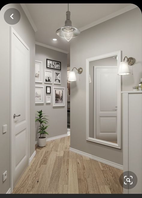 Grey Hallway, Living Room Wood Floor, Living Wall Decor, Hallway Designs, Dekorasi Kamar Tidur, Trendy Living Rooms, Living Room Diy, Living Room Colors, Living Room Grey