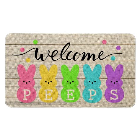 PRICES MAY VARY. 【Perfect Size】: The size of this easter doormat is approx 30 x 17 x 0.3 inch, this low profile easter door mat is fits easily under the door. New printing technology applied stands wear and tear and keeps vivid color for a long time. 【Quality Material】: This easter welcome mat is made of high quality linen. The linen surface scrapping most of dirt, mud and debris keeping floor clean and tidy. High quality non-slip rubber backing prevents mat from bunching and shifting. 【Easy To Easter Door Mat, Easter Doormat, Spring Classroom Decorations, Spring Doormats, Entrance Floor, Easter 2024, Spring Classroom, Outdoor Entrance, Rubber Mats