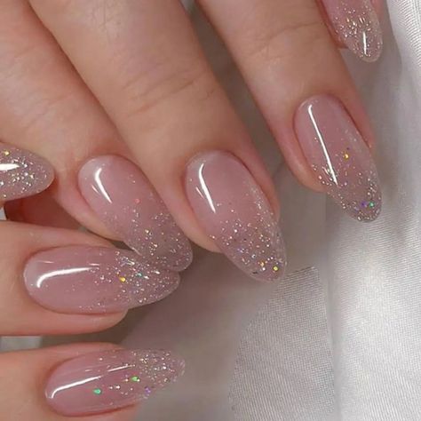 Unlock the hottest summer nails trends with these 25 mesmerizing acrylic nail designs! Get inspired and elevate your style this season. Hot Pink Glitter French Tip Nails Almond, Star Nails Design Simple, Glittery French Tip Nails Almond, Nails For Blue Prom Dress, Pretty Prom Nails, Nails With Blue Dress, Prom Nails Almond, Red Glitter Nail Designs, 2025 Nail Trends