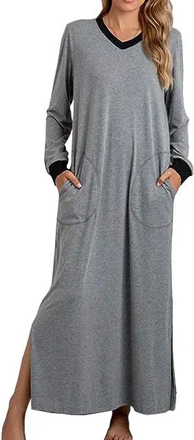 Amazon.com : long sleeve nightgowns for women Sleepwear Women Nightgowns, Cotton Night Dress, Vintage Nightgown, Pajama Dress, Night Dress For Women, Women's Nightgowns, Nightgowns For Women, Women Sleeve, Night Shirt