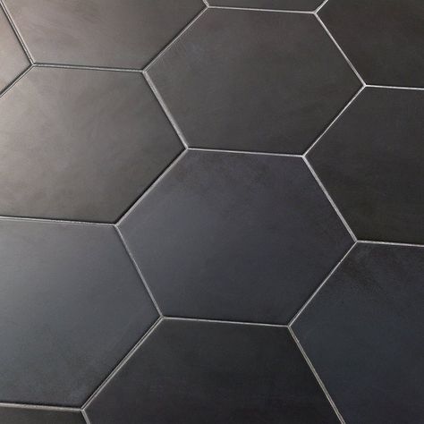 Grey Bathroom Floor, Concrete Look Wall, Dark Gray Bathroom, Zen Room, Ivy Hill Tile, Tile Saw, Porcelain Floor, Hexagon Tiles, Grey Bathrooms