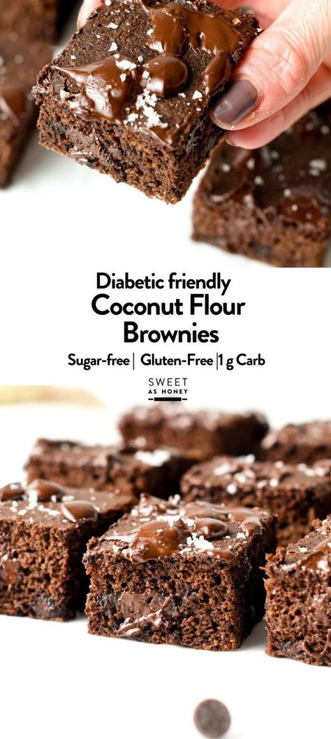 These Coconut Flour Brownies are easy, gluten-free, and low-sugar brownies perfect as fudgy healthy brownies any time of the day.Plus, these brownies are also keto-friendly and suitable for anyone following a dairy-free keto diet. Keto Brownies With Coconut Flour, Keto Dessert Coconut Flour, Keto Brownies Easy, Thm Brownies, Low Sugar Brownies, Keto Bakes, Coconut Flour Desserts, Flour Desserts, Coconut Flour Brownies