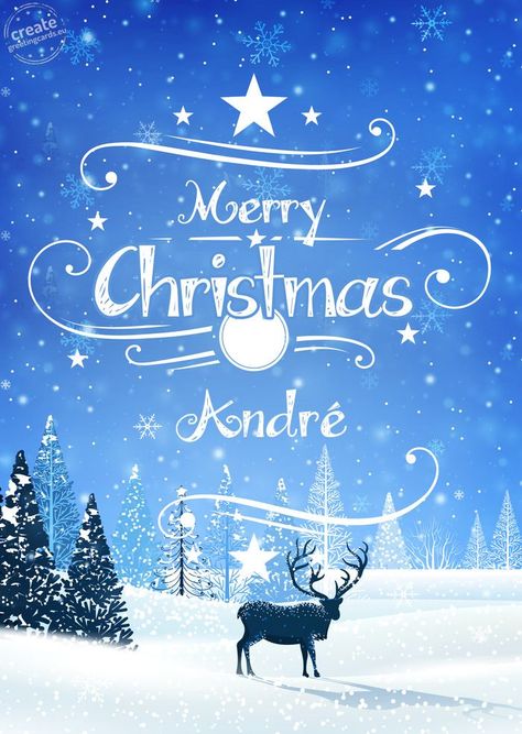 Merry Christmas André - Christmas Cards. Create your own free card. ecards cards birthday name day holidays easter greetings postcard Wesolych Swiat, Free Card, Easter Wishes, Birthday Name, Easter Greetings, Name Day, Cards Birthday, Happy Christmas, Birthday Wishes