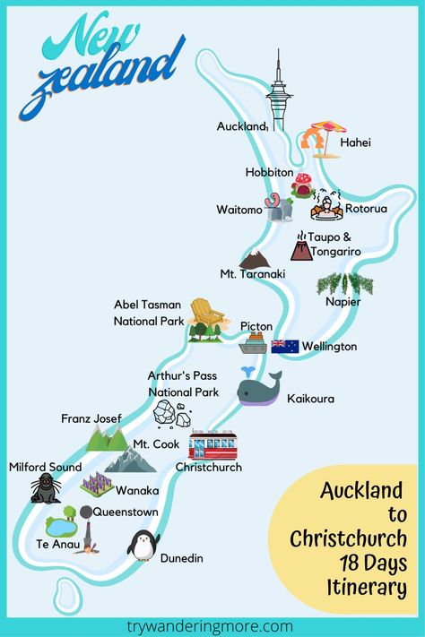 North Island New Zealand Map, 1 Week New Zealand Itinerary, Two Weeks In New Zealand, New Zealand North Island Road Trip, New Zealand Must See, New Zealand Fall Outfit, New Zealand Vacation, New Zealand In October, New Zealand In February