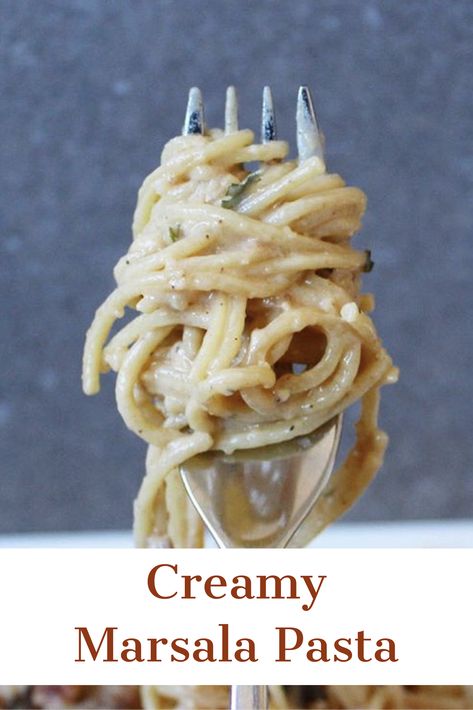 Marsala Cream Sauce Pasta, Creamy Pasta Sauce With Cream Cheese, Pasta Marsala, Marsala Cream Sauce, Pasta With Wine, Marsala Sauce Recipe, Marsala Pasta, Cheese Sauces, Garlic Chicken Pasta