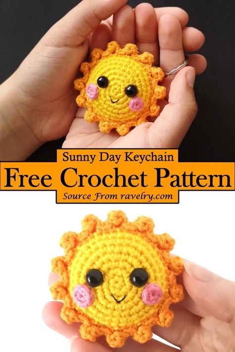 15 Free Crochet Keychain Patterns - DIYS Craftsy Crochet Taco Keychain Pattern Free, Crochet Car Keychain Free Pattern, Crochet Sun Keychain Free Pattern, Crochet Tiny Bee Pattern Free, Easy Small Crochet Stuffed Animals, Free Crochet Key Ring Patterns, Keychain Crochet Easy, Free Crochet Doll Patterns Easy, Micro Crochet Amigurumi