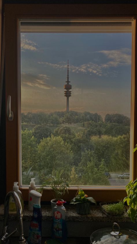 Munich Apartment, Aesthetic View, Aesthetic Apartment, Apartment View, City Vibes, Skyline View, 2023 Vision, City Vibe, Ideas Aesthetic