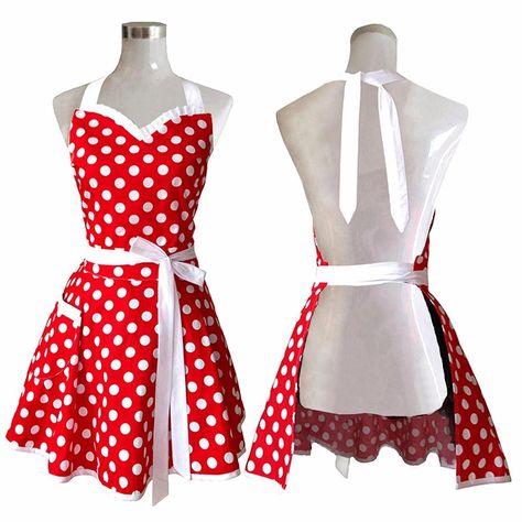 If you're looking for that perfect gift for your sister or friend, here is a lovely list of beautiful ideas to choose a gift she is sure to treasure! Vintage Apron Dress, Vintage Apron Pattern, Flirty Aprons, Apron Sewing Pattern, Retro Apron, Work Aprons, Cute Aprons, Red Retro, Sewing Aprons